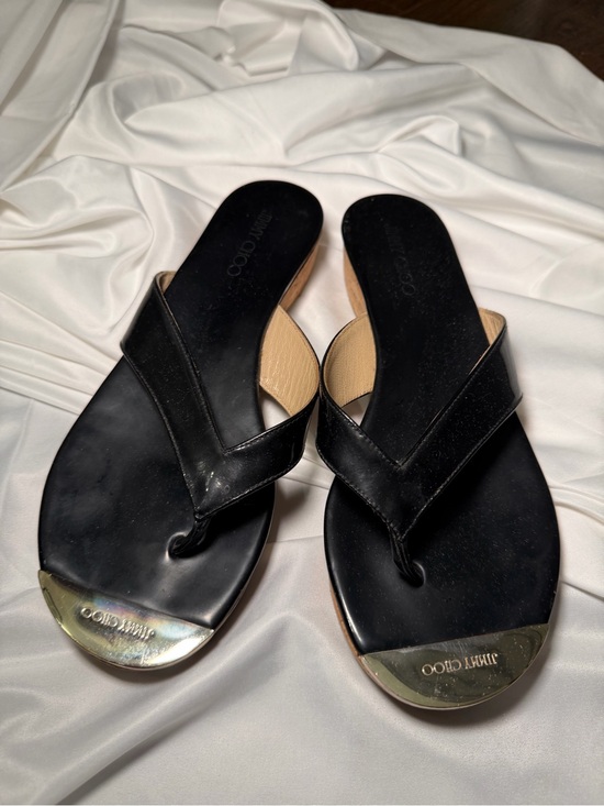 ZEA 95 | Black Satin Sandals with Metal Flowers | New  Jimmy Choo sandals